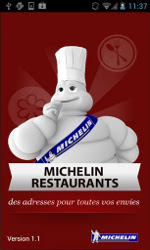 application smartphone michelin restaurant