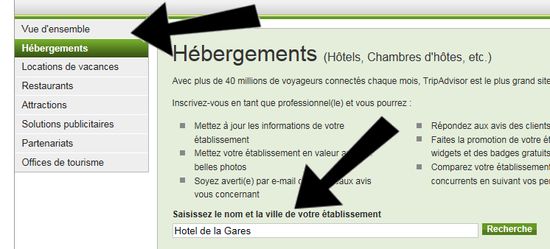 Recherchez votre hôtel sur tripadvisor