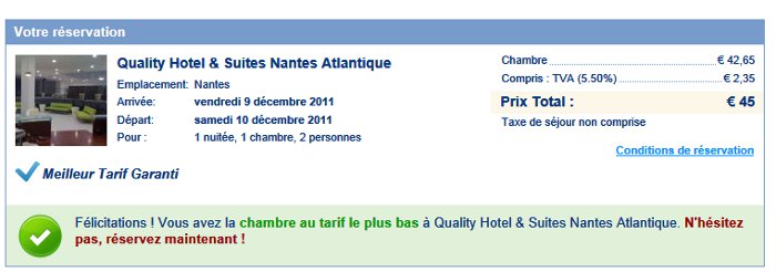 tarif hotel le plus bas