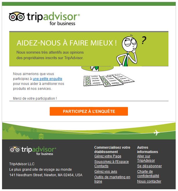 Invitation a améliorer tripadvisor