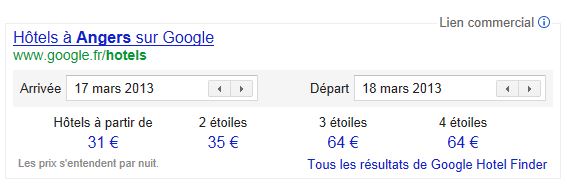 Google Hotel Finder est enfin là !